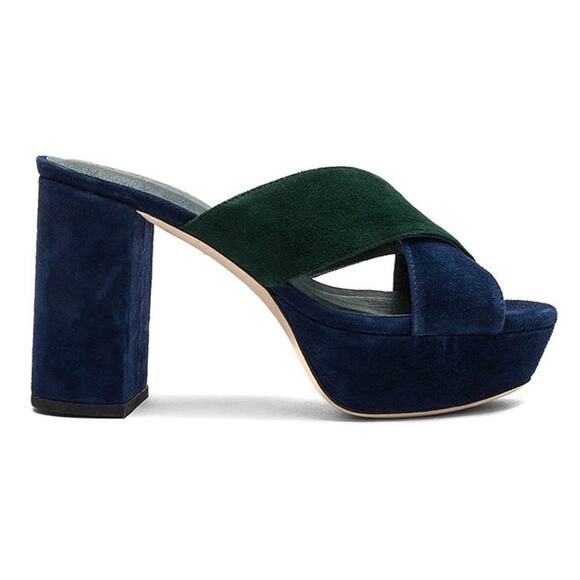 RAYE x Stone Cold Fox Chloe Platform Heels Two-Tone Suede REVOLVE Collab Size 6 - Picture 1 of 5
